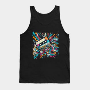 Music tape colorful design Tank Top